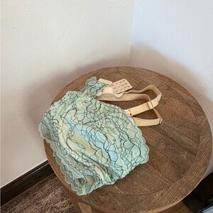 Elegant Lace Nursing Bra in Mint Green